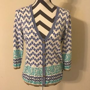 J. McLaughlin Gold Button Cardigan Sz M